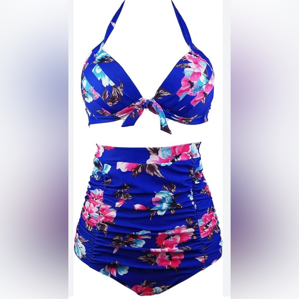 Blue Floral Bikini